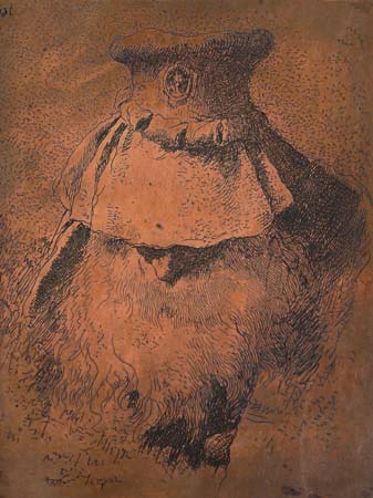 Giandomenico Tiepolo (1727 - 1804), Vecchio con turbante