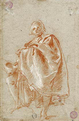 Giambattista Tiepolo (1696 - 1770), Figura maschile volta a sinistra, 1753 c.