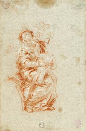 Giambattista o Giandomenico Tiepolo, La Vergine col Bambino