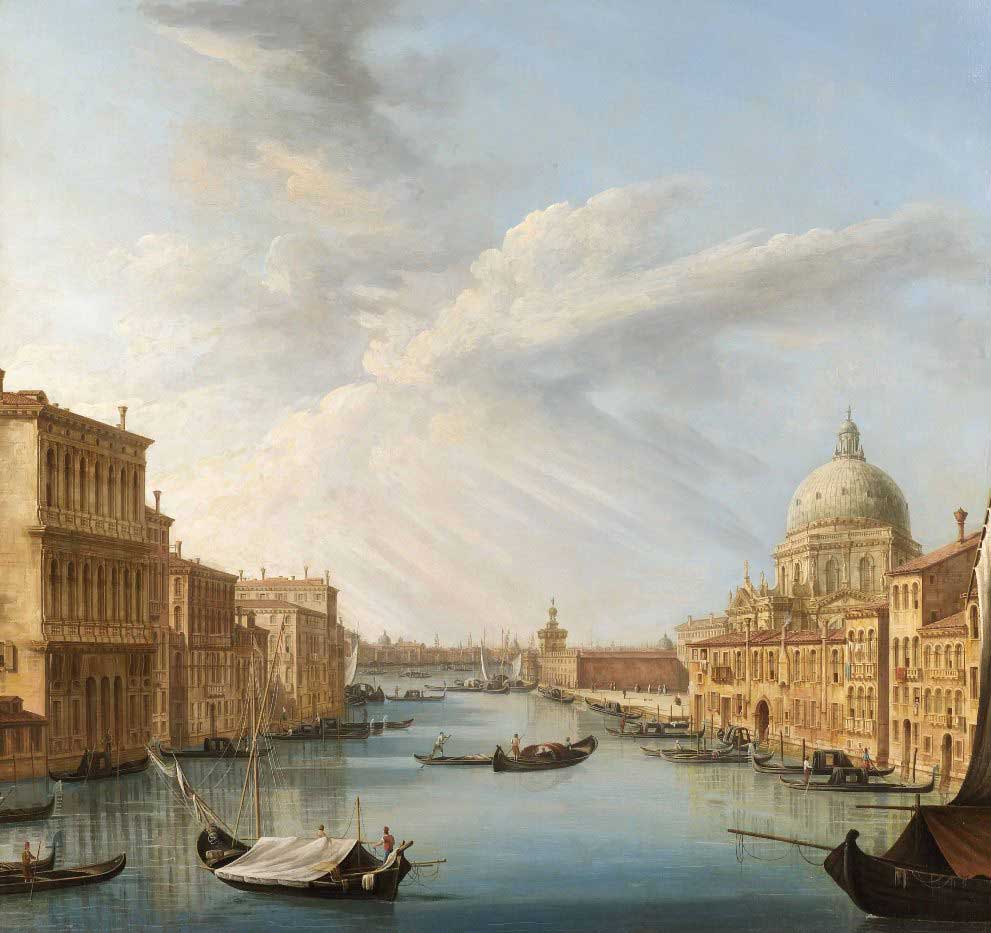 Pietro Bellotti L’ingresso del Canal Grande con la basilica della Salute