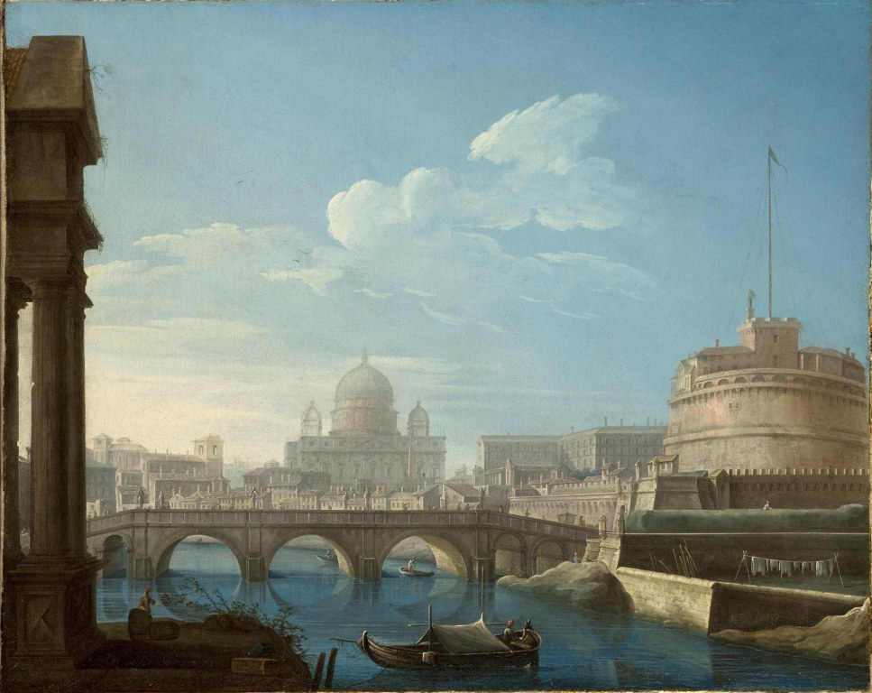 Pietro Bellotti, Veduta di Roma con Castel Sant'Angelo e il Vaticano