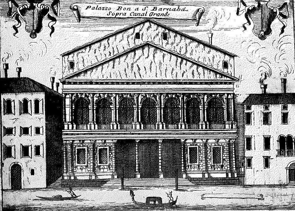 Incisione di Vincenzo Coronelli, Ca' Rezzonico agli inizi del XVIII secolo